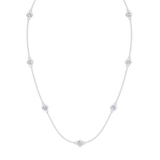 1 3/4 Carat Graduated Lab Grown Diamonds By The Yard Necklace In 14K White Gold, 18 Inches