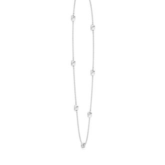 1 3/4 Carat Graduated Lab Grown Diamonds By The Yard Necklace In 14K White Gold, 18 Inches