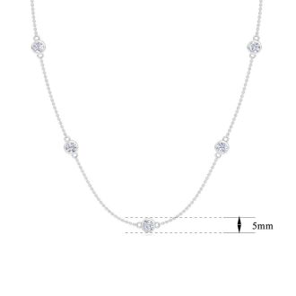 1 3/4 Carat Graduated Lab Grown Diamonds By The Yard Necklace In 14K White Gold, 18 Inches