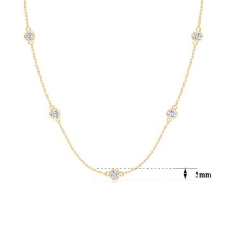 1 3/4 Carat Graduated Lab Grown Diamonds By The Yard Necklace In 14K Yellow Gold, 18 Inches