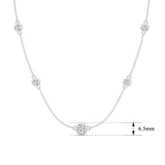 3 Carat Graduated Lab Grown Diamonds By The Yard Necklace In 14K White Gold, 18 Inches