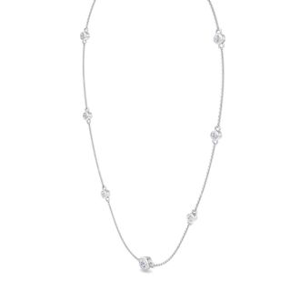 1 Carat Graduated Lab Grown Diamonds By The Yard Necklace In 14K White Gold, 18 Inches