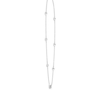 1 Carat Graduated Lab Grown Diamonds By The Yard Necklace In 14K White Gold, 18 Inches