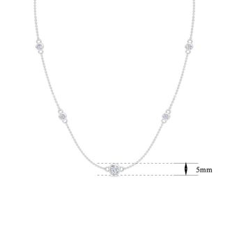 1 Carat Graduated Lab Grown Diamonds By The Yard Necklace In 14K White Gold, 18 Inches