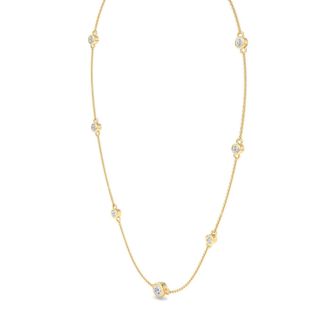 1 Carat Graduated Lab Grown Diamonds By The Yard Necklace In 14K Yellow Gold, 18 Inches