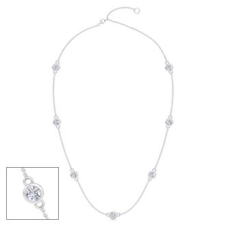 2 1/3 Carat Lab Grown Diamonds By The Yard Necklace In 14K White Gold, 18 Inches