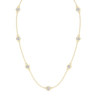 2 1/3 Carat Lab Grown Diamonds By The Yard Necklace In 14K Yellow Gold, 18 Inches