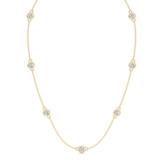 2 1/3 Carat Lab Grown Diamonds By The Yard Necklace In 14K Yellow Gold, 18 Inches