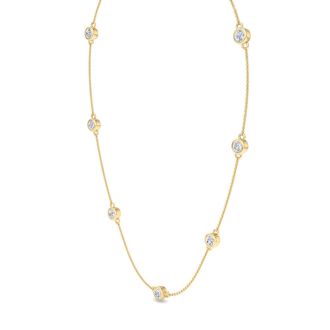 2 1/3 Carat Lab Grown Diamonds By The Yard Necklace In 14K Yellow Gold, 18 Inches