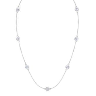 3 1/2 Carat Lab Grown Diamonds By The Yard Necklace In 14K White Gold, 18 Inches