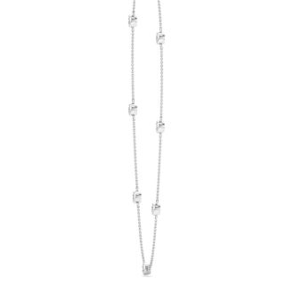 3 1/2 Carat Lab Grown Diamonds By The Yard Necklace In 14K White Gold, 18 Inches