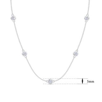 3 1/2 Carat Lab Grown Diamonds By The Yard Necklace In 14K White Gold, 18 Inches