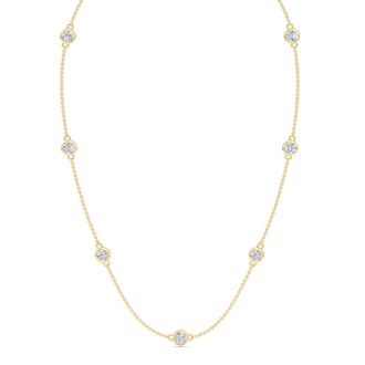 3 1/2 Carat Lab Grown Diamonds By The Yard Necklace In 14K Yellow Gold, 18 Inches