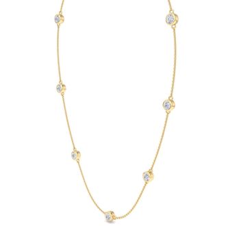 3 1/2 Carat Lab Grown Diamonds By The Yard Necklace In 14K Yellow Gold, 18 Inches