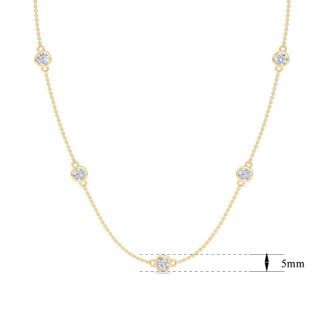 3 1/2 Carat Lab Grown Diamonds By The Yard Necklace In 14K Yellow Gold, 18 Inches