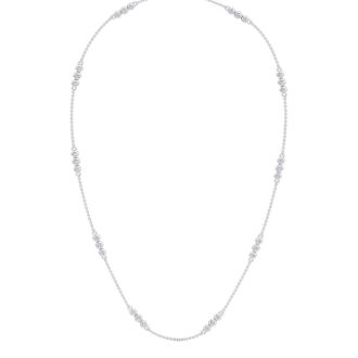 1 Carat Lab Grown Diamonds By The Yard Necklace In 14K White Gold, 18 Inches