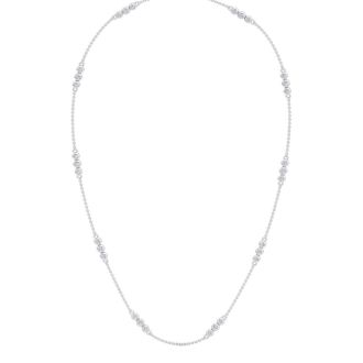 1 Carat Lab Grown Diamonds By The Yard Necklace In 14K White Gold, 18 Inches