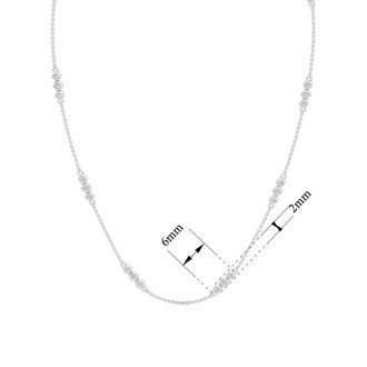 1 Carat Lab Grown Diamonds By The Yard Necklace In 14K White Gold, 18 Inches