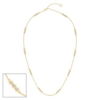 1 Carat Lab Grown Diamonds By The Yard Necklace In 14K Yellow Gold, 18 Inches