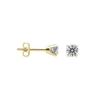.10 Carat Real Diamond Stud Earrings in Yellow Gold
