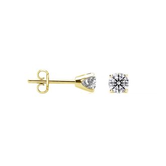 .10 Carat Lab Grown Diamond Stud Earrings in Yellow Gold, F-G color, VS2/SI1 clarity