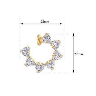 5 3/4 Carat Lab Grown Diamond Hoop Earrings In 14 Karat Yellow Gold, 3/4 Inch