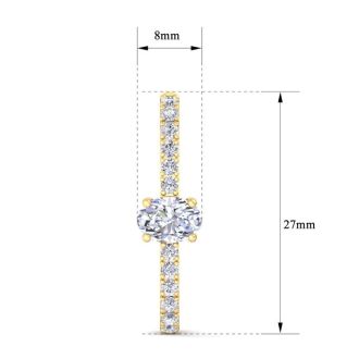 2 Carat Lab Grown Diamond Hoop Earrings In 14 Karat Yellow Gold, 1 Inch