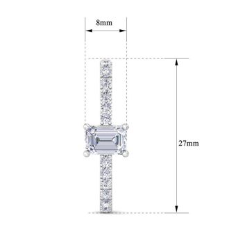 2 1/2 Carat Lab Grown Diamond Hoop Earrings In 14 Karat White Gold, 1 Inch