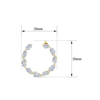 4 3/4 Carat Lab Grown Diamond Hoop Earrings In 14 Karat Yellow Gold, 3/4 Inch