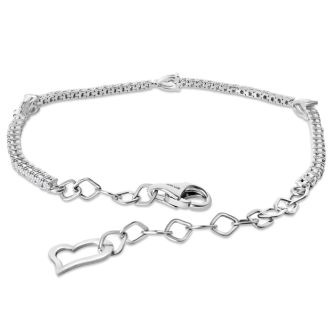 1 1/3 Carat Lab Grown Diamond Tennis Bracelet In 14 Karat White Gold, 7 Inches - Pear