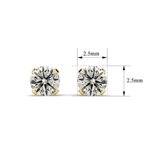7 Point Colorless Diamond Stud Earrings In 14K Yellow Gold!  Amazing Deal, Fiery Diamonds