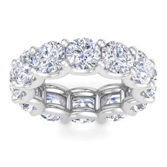 9 Carat Round Lab Grown Diamond Eternity Ring In 14 Karat White Gold, Ring Size 5