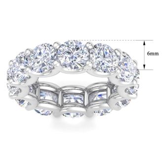 9 Carat Round Lab Grown Diamond Eternity Ring In 14 Karat White Gold, Ring Size 6.5