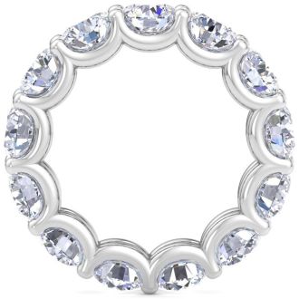 9 3/4 Carat Round Lab Grown Diamond Eternity Ring In 14 Karat White Gold, Ring Size 9