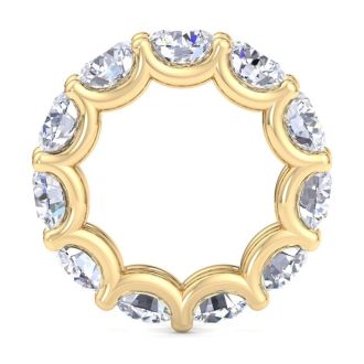 8 1/4 Carat Round Lab Grown Diamond Eternity Ring In 14 Karat Yellow Gold, Ring Size 4