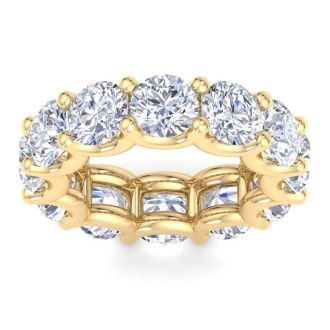9 Carat Round Lab Grown Diamond Eternity Ring In 14 Karat Yellow Gold, Ring Size 5.5