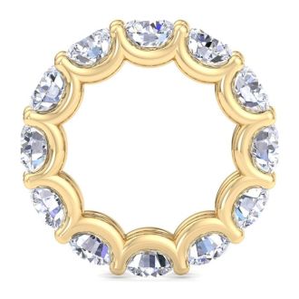 9 Carat Round Lab Grown Diamond Eternity Ring In 14 Karat Yellow Gold, Ring Size 5.5