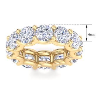 9 Carat Round Lab Grown Diamond Eternity Ring In 14 Karat Yellow Gold, Ring Size 5.5