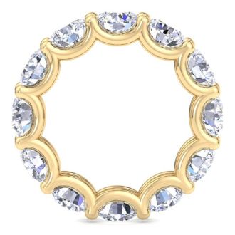 9 Carat Round Lab Grown Diamond Eternity Ring In 14 Karat Yellow Gold, Ring Size 7