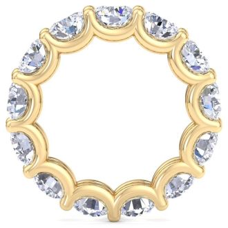 9 3/4 Carat Round Lab Grown Diamond Eternity Ring In 14 Karat Yellow Gold, Ring Size 8