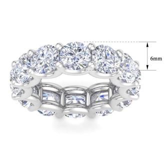 9 Carat Round Lab Grown Diamond Eternity Ring In Platinum, Ring Size 5.5