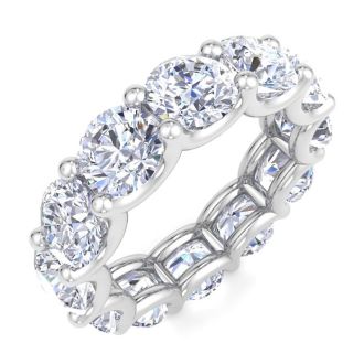 9 Carat Round Lab Grown Diamond Eternity Ring In Platinum, Ring Size 7