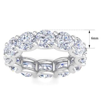 9 Carat Round Lab Grown Diamond Eternity Ring In Platinum, Ring Size 7