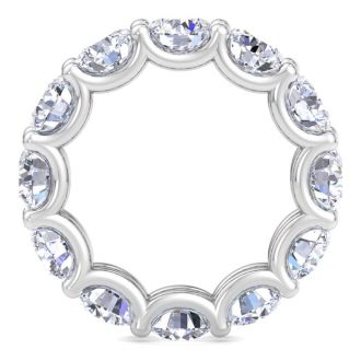 9 3/4 Carat Round Lab Grown Diamond Eternity Ring In Platinum, Ring Size 7.5