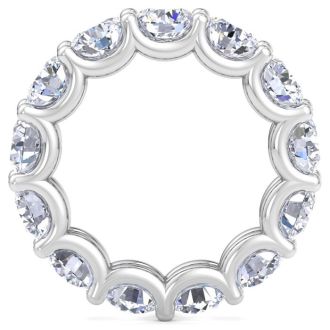 9 3/4 Carat Round Lab Grown Diamond Eternity Ring In Platinum, Ring Size 8