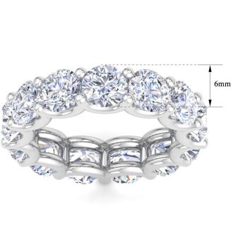 9 3/4 Carat Round Lab Grown Diamond Eternity Ring In Platinum, Ring Size 9