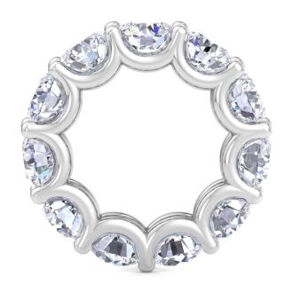 11 Carat Round Lab Grown Diamond Eternity Ring In 14 Karat White Gold, Ring Size 4