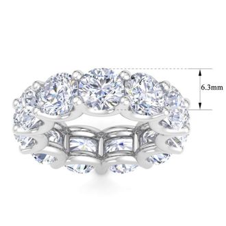 11 Carat Round Lab Grown Diamond Eternity Ring In 14 Karat White Gold, Ring Size 4