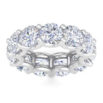 11 Carat Round Lab Grown Diamond Eternity Ring In 14 Karat White Gold, Ring Size 4.5