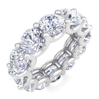 12 Carat Round Lab Grown Diamond Eternity Ring In 14 Karat White Gold, Ring Size 6.5